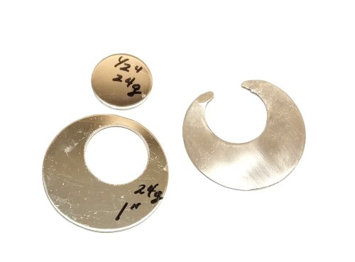Judy Larson's Disc Cutter Earrings Remodel - , Metalwork, Cutting, Cutting Tool, Cutters, Filing, Finishing, Butane Torch, Soldering, Solder, cut a second piece in sterling silver second photo